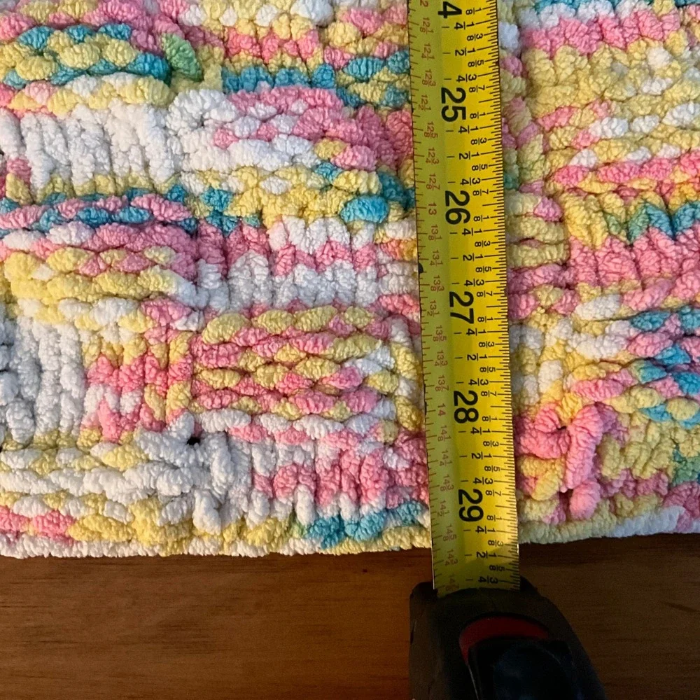 Handmade Knit Throw Baby Blanket Pastel Colors Lap‎ Blanket Cozy Soft Granny